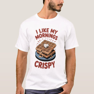 Ich mag meine Morgen knusprig - Waffel T-Shirt