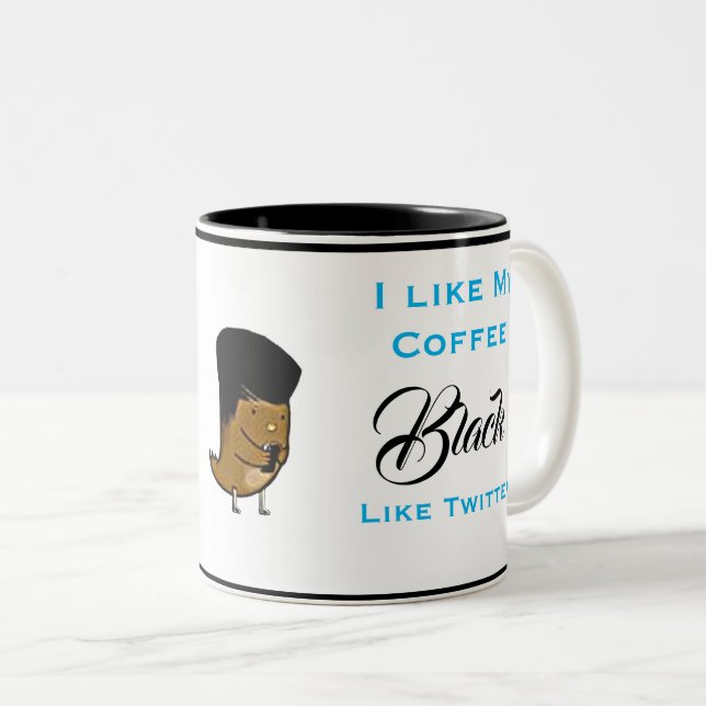 Ich mag meinen Kaffee Black Like Twitter Tasse Cup (VorderseiteRechts)