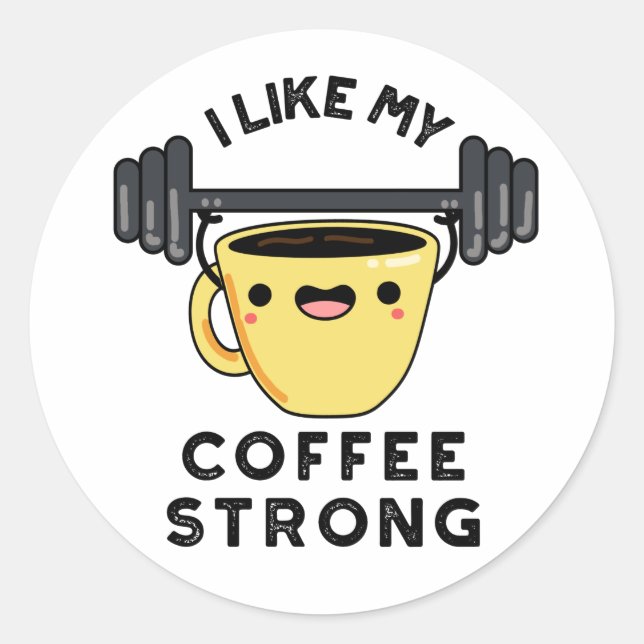 Ich mag meinen Kaffee, meinen starken, lustigen Dr Runder Aufkleber (Vorderseite)