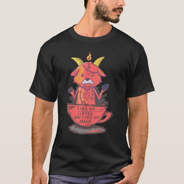 Ich mag meinen Kaffee, wie ich meinen magischen Ba T-Shirt (Vorderseite)