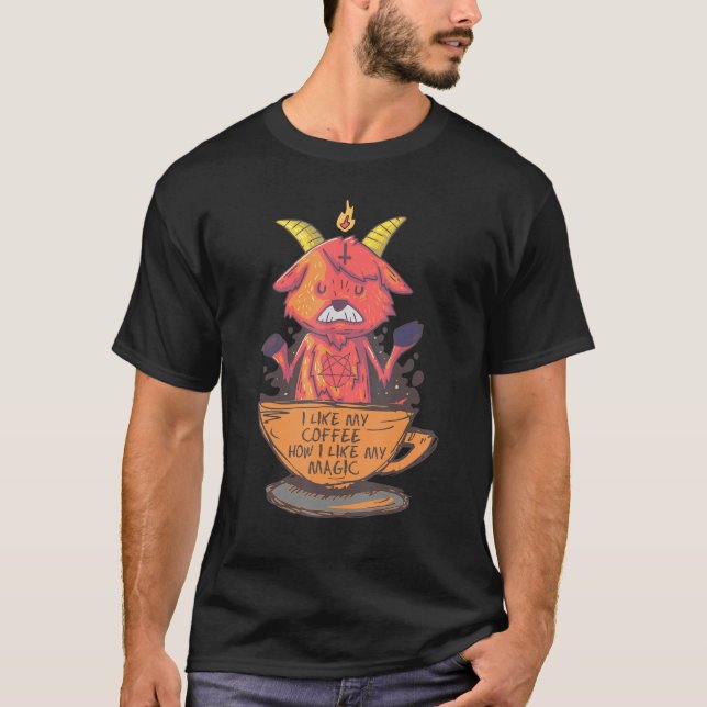 Ich mag meinen Kaffee, wie ich meinen magischen Ba T-Shirt (Vorderseite)