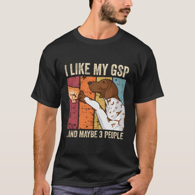 Ich mag meinen kurzen deutschen Zeiger T-Shirt (Vorderseite)