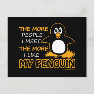 Ich mag meinen Pinguin Postkarte