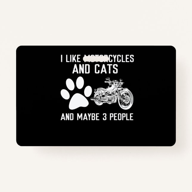 Ich mag Motorräder und Katzen Kunstgeschenk Ausweis (Vorderseite)