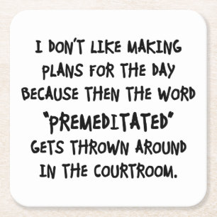 Ich mag nicht Pläne machen Rechteckiger Pappuntersetzer