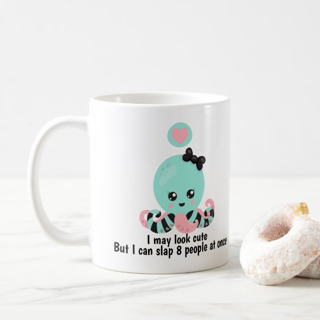 Ich mag Niedliche Slap 8 People Funny Octopus auss Kaffeetasse (Mit Donut)