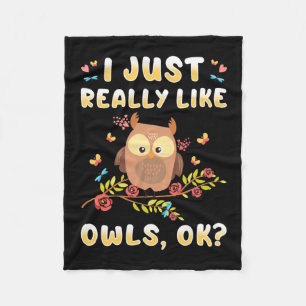 Ich mag Owls einfach so. Fleecedecke