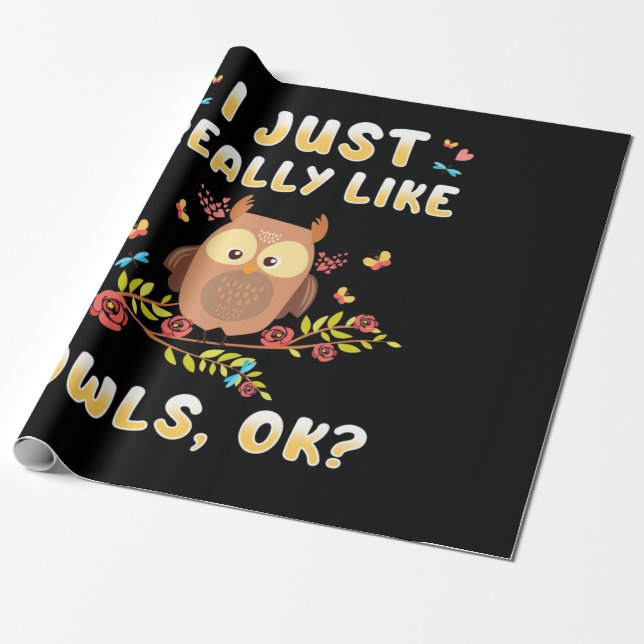 Ich mag Owls einfach so. Geschenkpapier (Ungerollt)