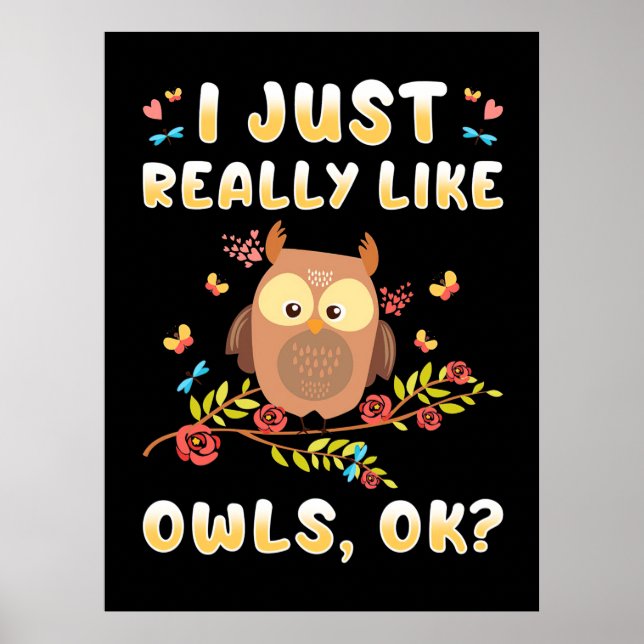 Ich mag Owls einfach so. Poster (Vorne)