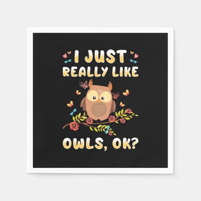 Ich mag Owls einfach so. Serviette (Vorderseite)