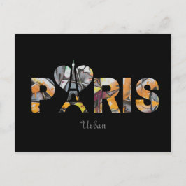 Ich mag Paris mit einem bunten städtischen Hinterg Postkarte