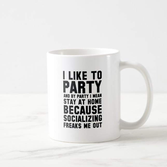 Ich mag Party Kaffeetasse (Rechts)