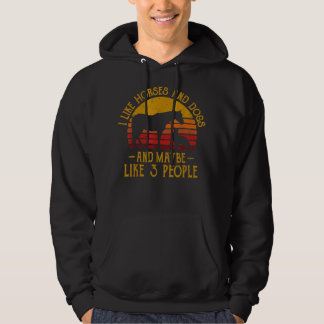 Ich mag Pferde Hunde und vielleicht 3 Leute haben Hoodie