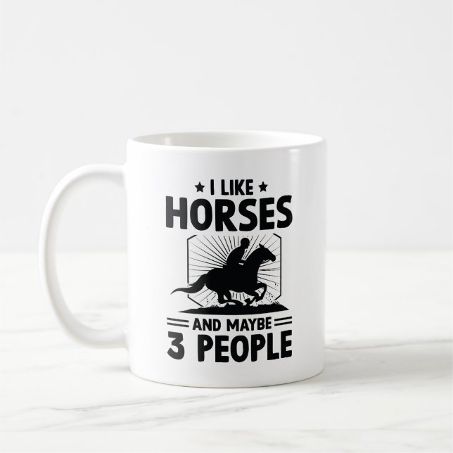 Ich mag Pferde und vielleicht 3 Leute Kaffeetasse (Links)
