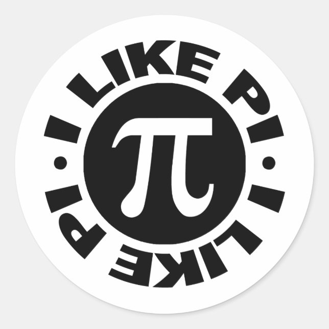 Ich mag Pi Runder Aufkleber (Vorderseite)