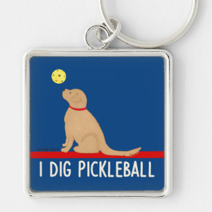 Ich mag Pickleball Golden Retriever Schlüsselanhän Schlüsselanhänger