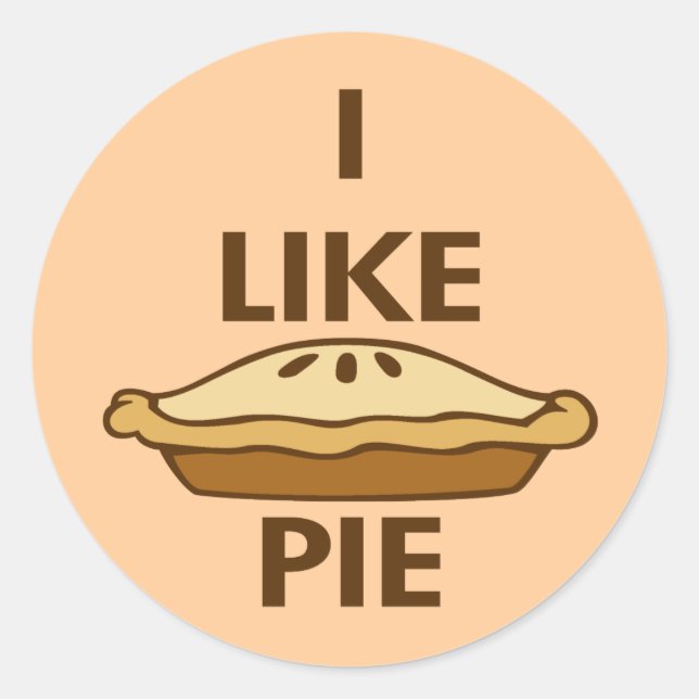 Ich mag Pie Runder Aufkleber (Vorderseite)