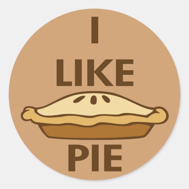 Ich mag Pie Runder Aufkleber (Vorderseite)