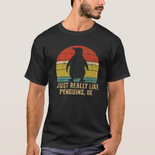 Ich mag Pinguine einfach nur gut Vintag Pengu. T-Shirt