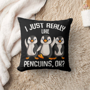 Ich mag Pinguine einfach wirklich gerne Kinder Mäd Kissen