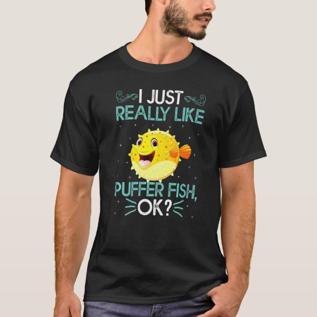 Ich mag Puffer Fisch sehr Niedlich Puffer Fisch T-Shirt (Vorderseite)