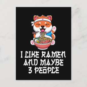 Ich mag Ramen und vielleicht 3 Leute lustige Anime Postkarte