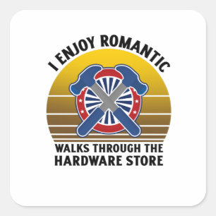 Ich mag romantische Spaziergänge durch die Hardwar Quadratischer Aufkleber