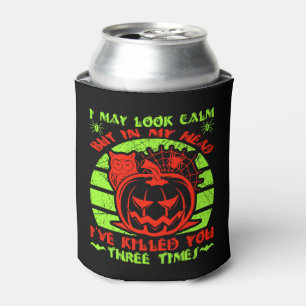 Ich mag ruhig aussehen, aber Halloween-Spinne-Kürb Dosenkühler