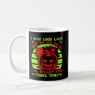 Ich mag ruhig aussehen, aber Halloween-Spinne-Kürb Kaffeetasse