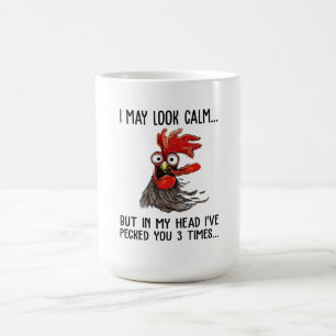 Ich mag ruhig aussehen, aber mein Kopf habe ich di Kaffeetasse