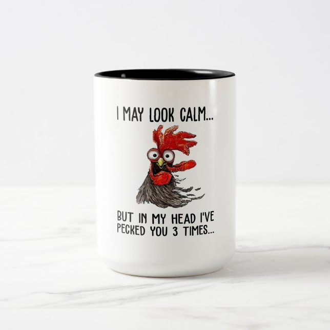 Ich mag ruhig aussehen, aber mein Leiter, ich habe Zweifarbige Tasse (Mittel)