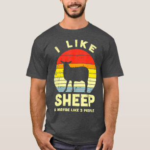 Ich mag Schafe vielleicht 3 Leute, die Tiere zurüc T-Shirt