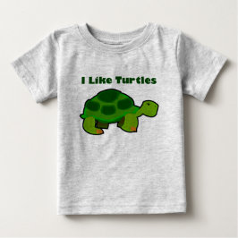 Ich mag Schildkröten - Baby Fine Jersey T - Shirt