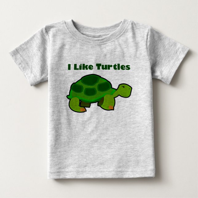 Ich mag Schildkröten - Baby Fine Jersey T - Shirt (Vorderseite)
