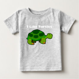 Ich mag Schildkröten - Baby Fine Jersey T - Shirt