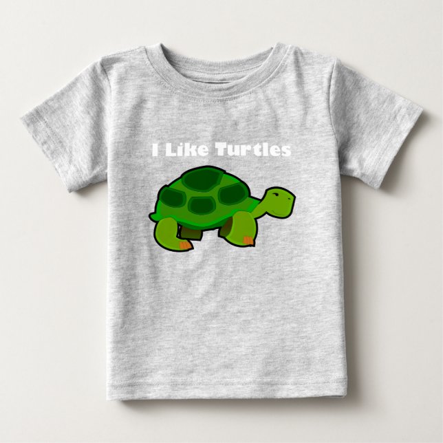 Ich mag Schildkröten - Baby Fine Jersey T - Shirt (Vorderseite)
