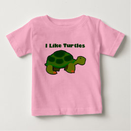 Ich mag Schildkröten - Baby Fine Jersey T - Shirt