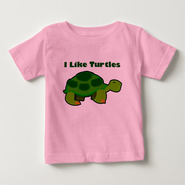 Ich mag Schildkröten - Baby Fine Jersey T - Shirt (Vorderseite)