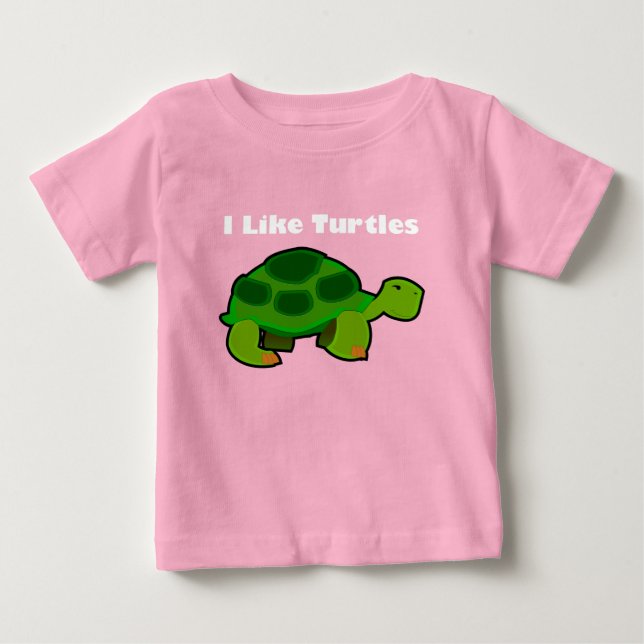 Ich mag Schildkröten - Baby Fine Jersey T - Shirt (Vorderseite)