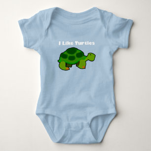 Ich mag Schildkröten - Baby Jersey Bodysuit Baby Strampler