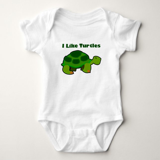 Ich mag Schildkröten - Baby Jersey Bodysuit Baby Strampler (Vorderseite)