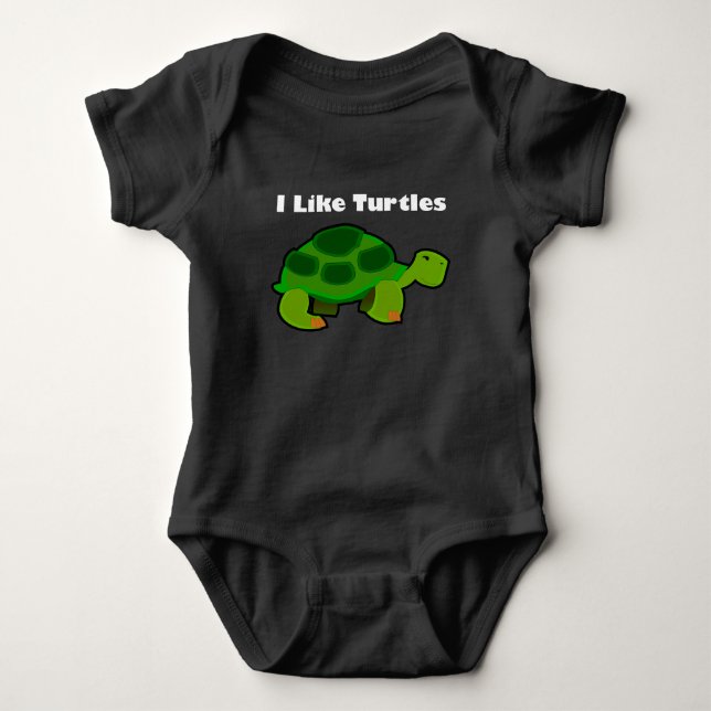 Ich mag Schildkröten - Baby Jersey Bodysuit Baby Strampler (Vorderseite)