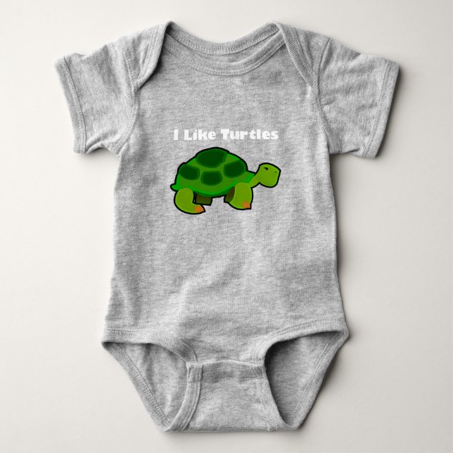 Ich mag Schildkröten - Baby Jersey Bodysuit Baby Strampler (Vorderseite)