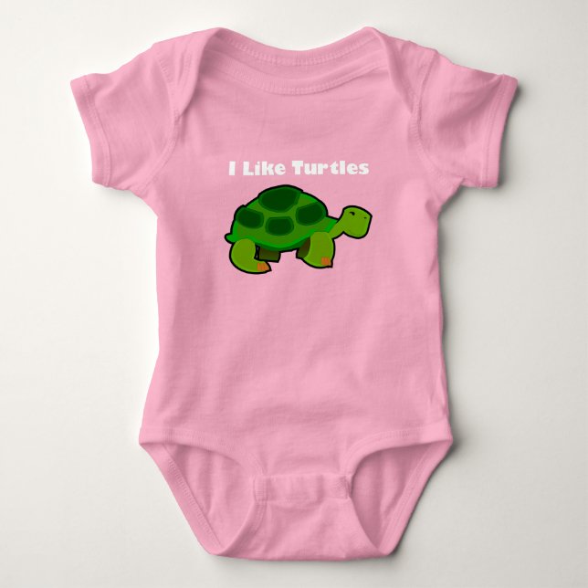 Ich mag Schildkröten - Baby Jersey Bodysuit Baby Strampler (Vorderseite)