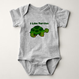 Ich mag Schildkröten - Baby Jersey Bodysuit Baby Strampler
