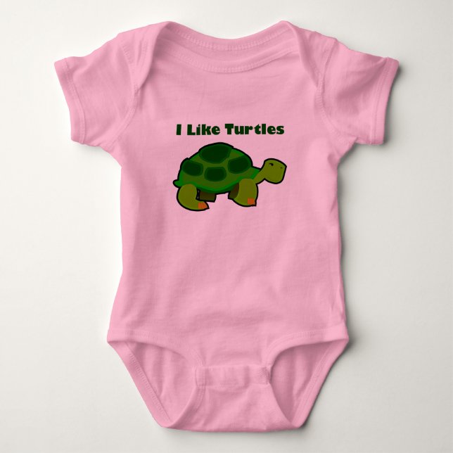 Ich mag Schildkröten - Baby Jersey Bodysuit Baby Strampler (Vorderseite)