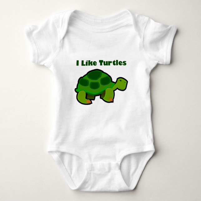 Ich mag Schildkröten - Baby Jersey Bodysuit Strampler (Vorderseite)