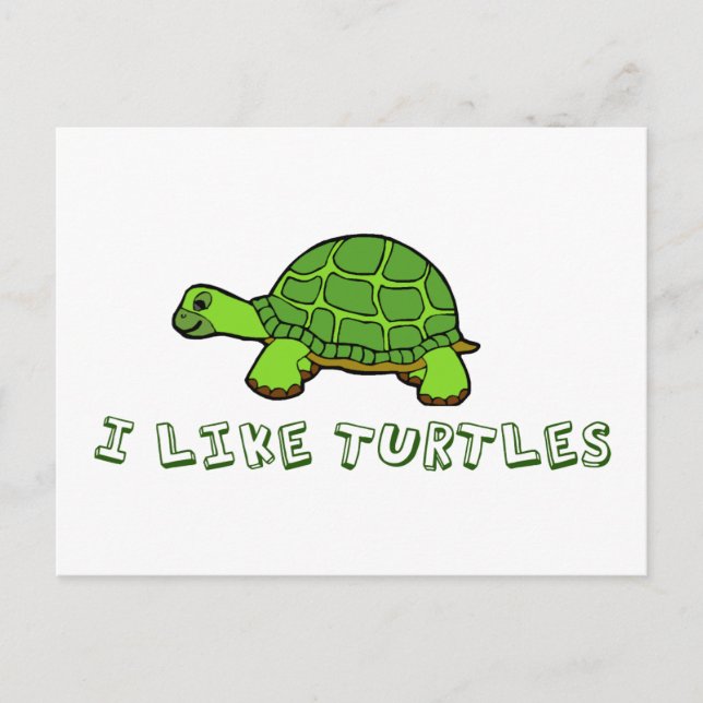 Ich mag Schildkröten grün Niedlich Postkarte (Vorderseite)