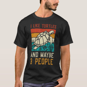 Ich mag Schildkröten und vielleicht 3 Meereslebewe T-Shirt