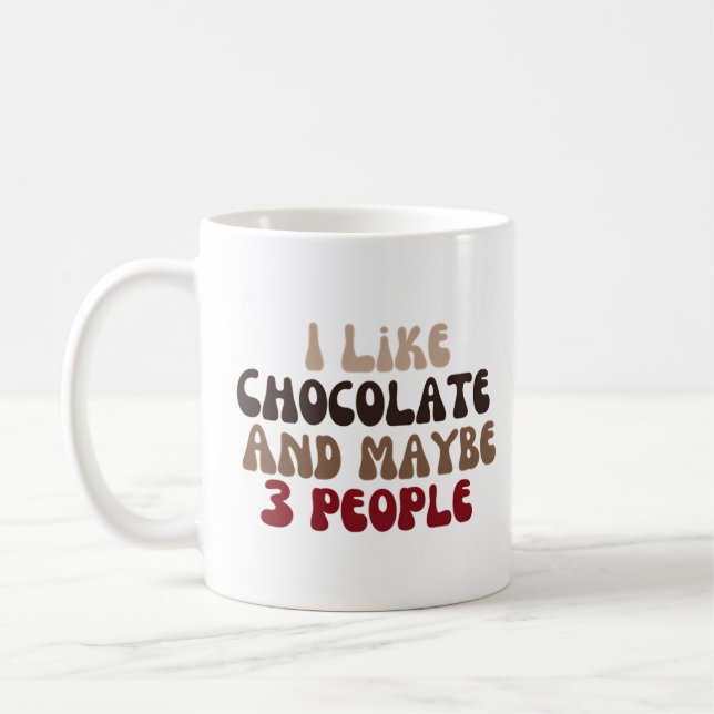 Ich mag Schokolade und vielleicht 3 Personen Kaffeetasse (Links)